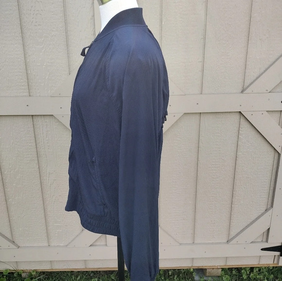 Athleta Amalfi UPF Bomber Jacket, Size Medium Navy Blue - Picture 2 of 9